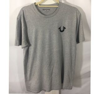 Men Grey And Black True Religion Shirt Size-L